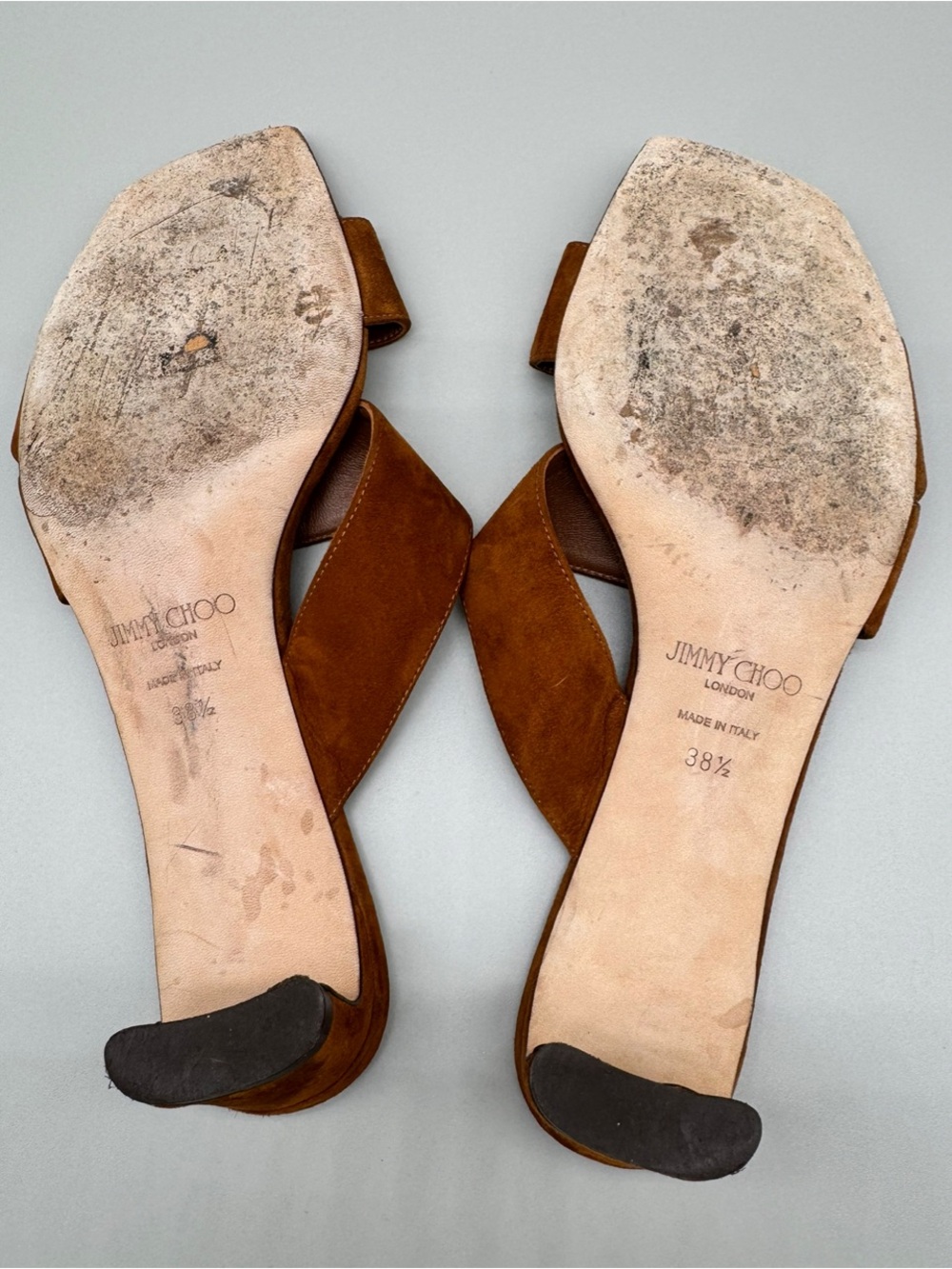 Jimmy Choo Rori Suede Slide Mules Tan Women’s Size 38.5 - Picture 6 of 8